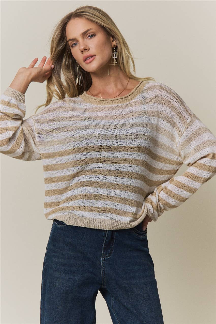 Fading into Fall Striped Sweater