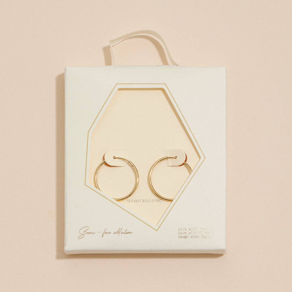 18K Gold Dip Simple Hoop Earrings