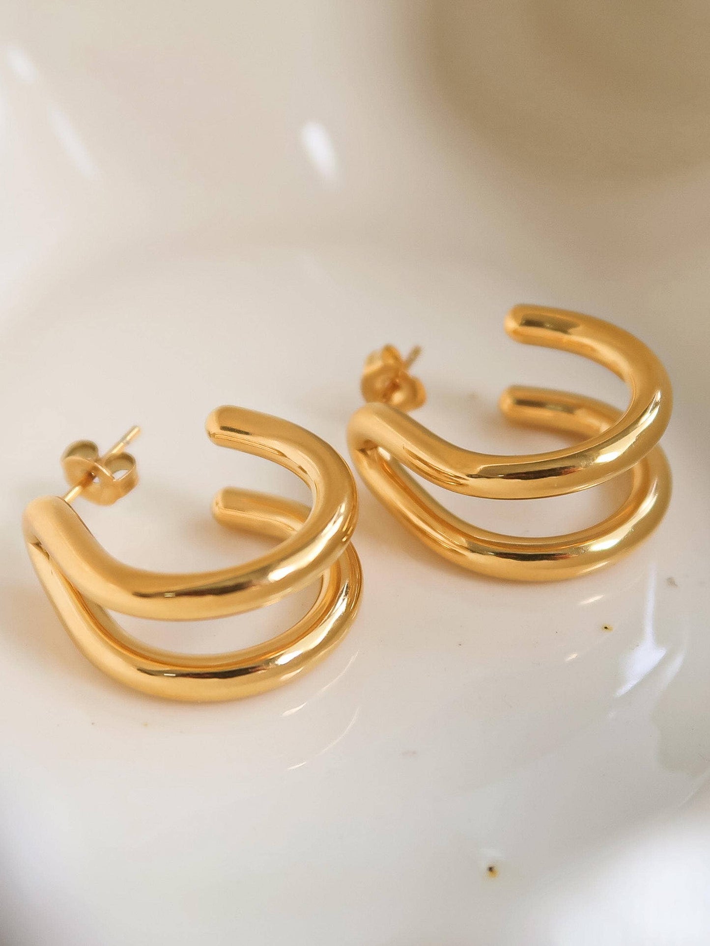 Lucille 18K Gold Hoop Earrings