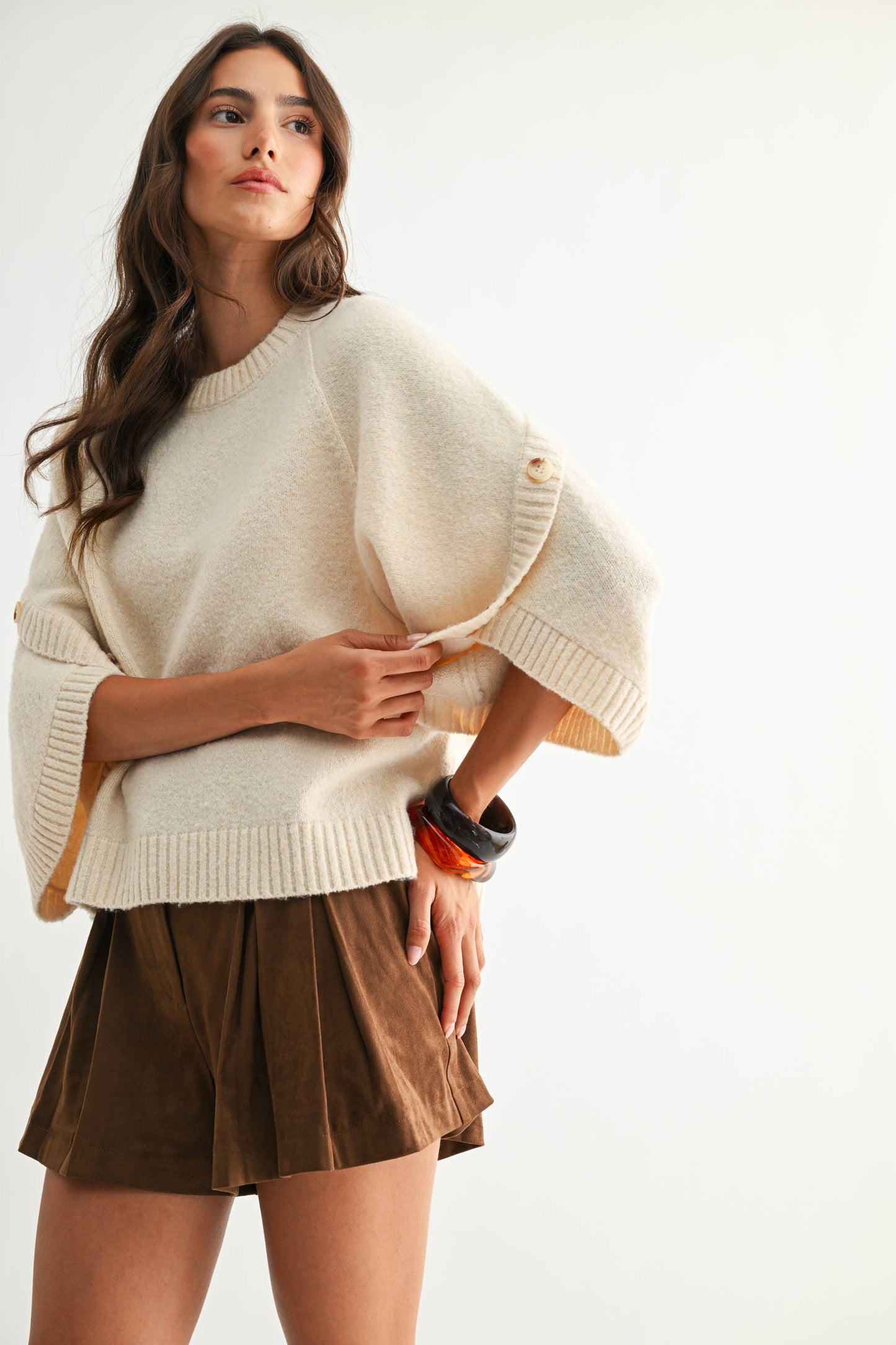 Crossover Button Sweater