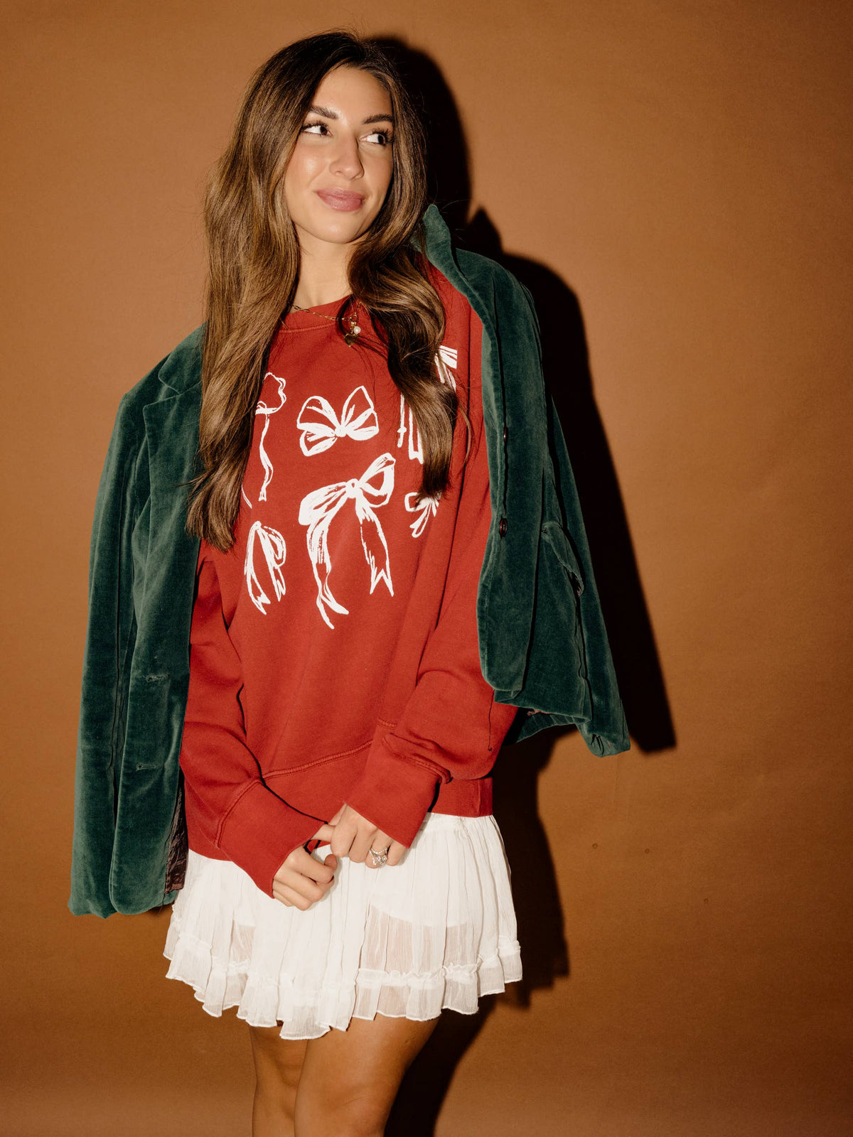Bows Red Hi-Dive Oversized Crew