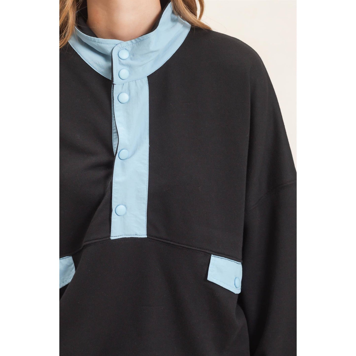 Oh Snap Contrast Pullover