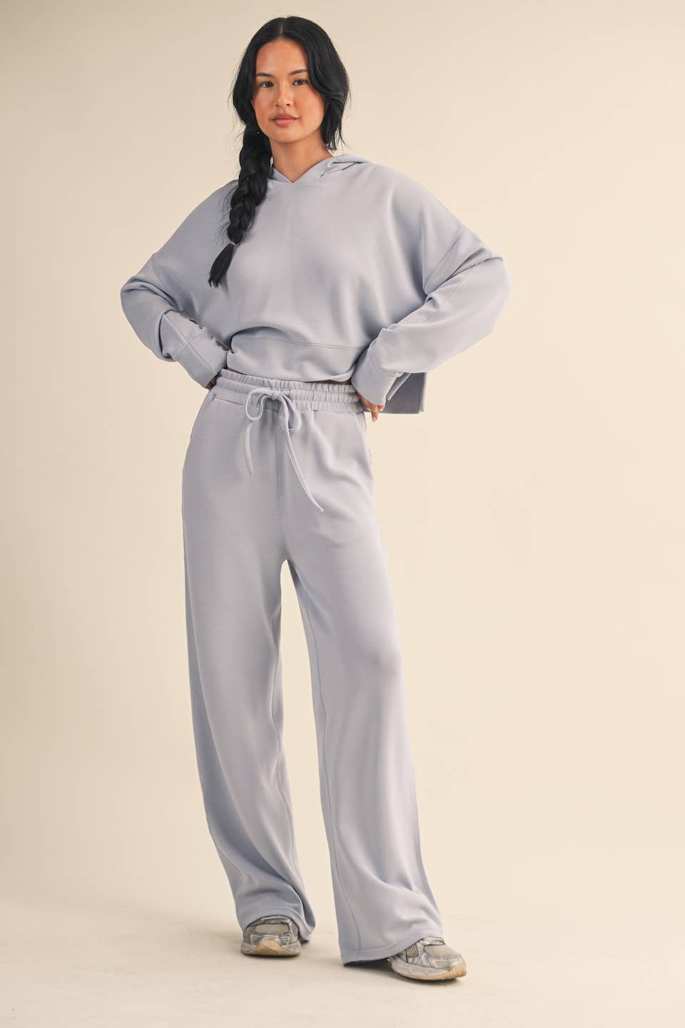 Super Soft Air Scuba Oversized Crop Hoodie