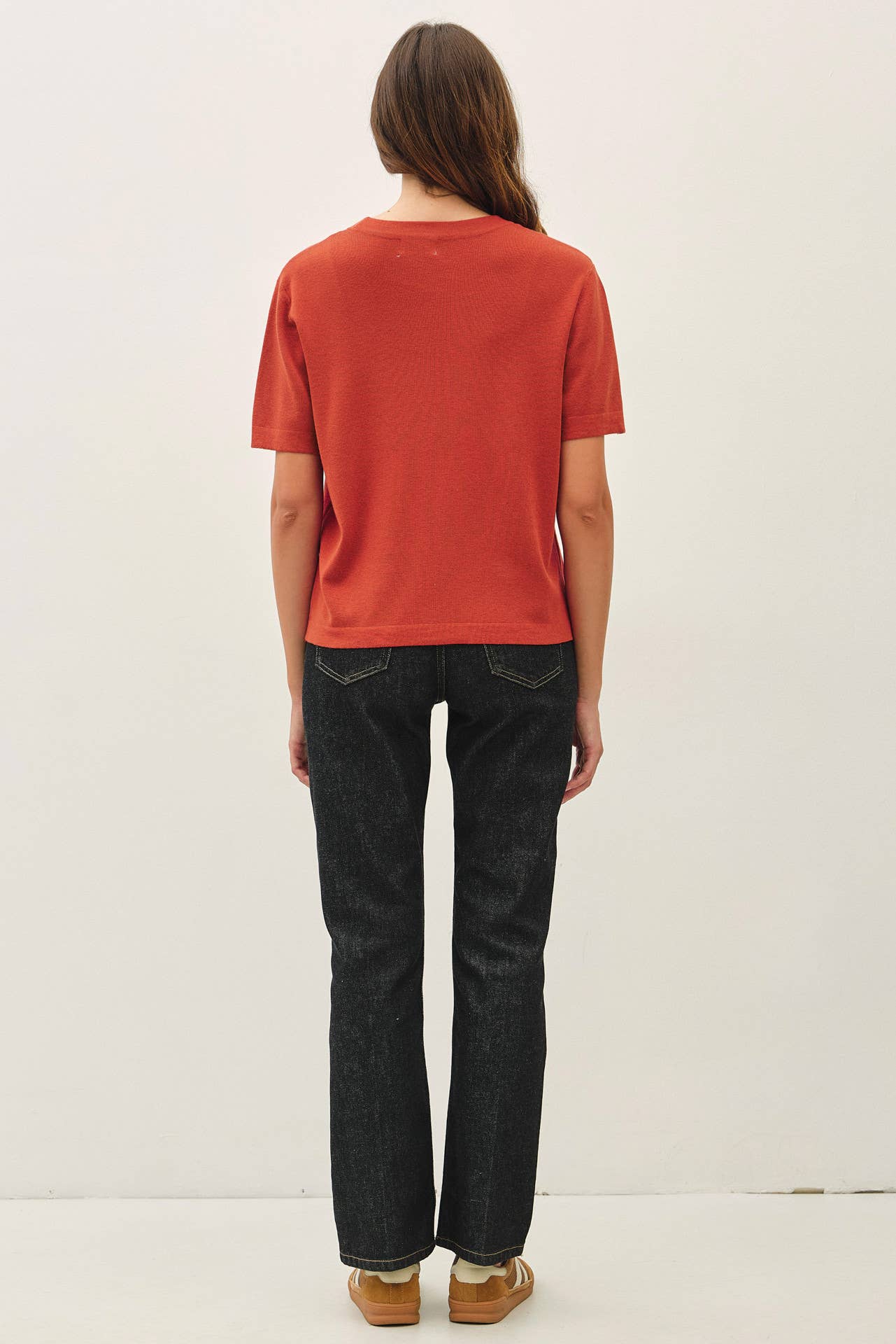 CASHMERE BLENDED SHORT SLEEVE SWEATER