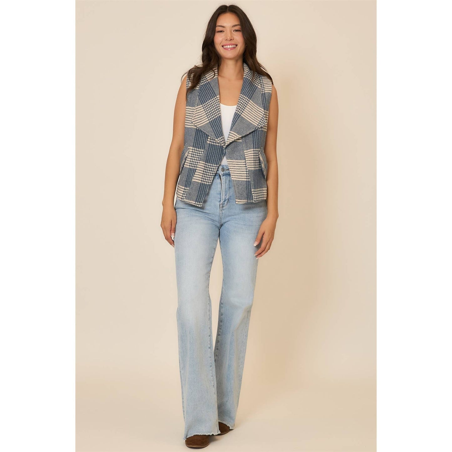 Winter Blues Plaid Vest