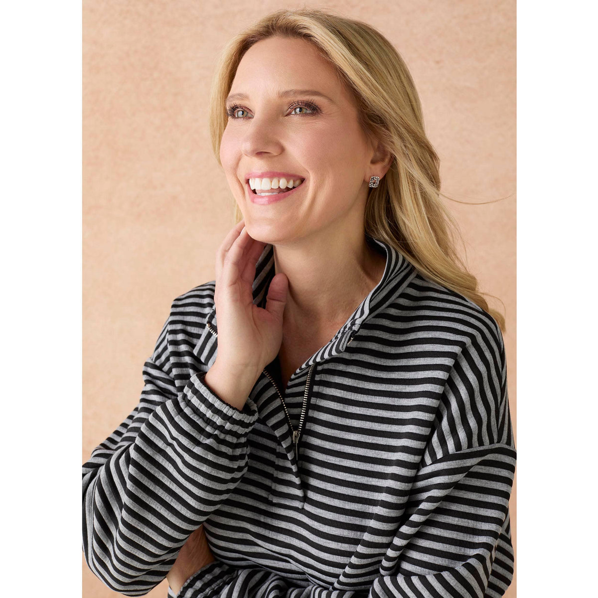 Cozymaxx Quilt Quarter Zip Long Sleeve