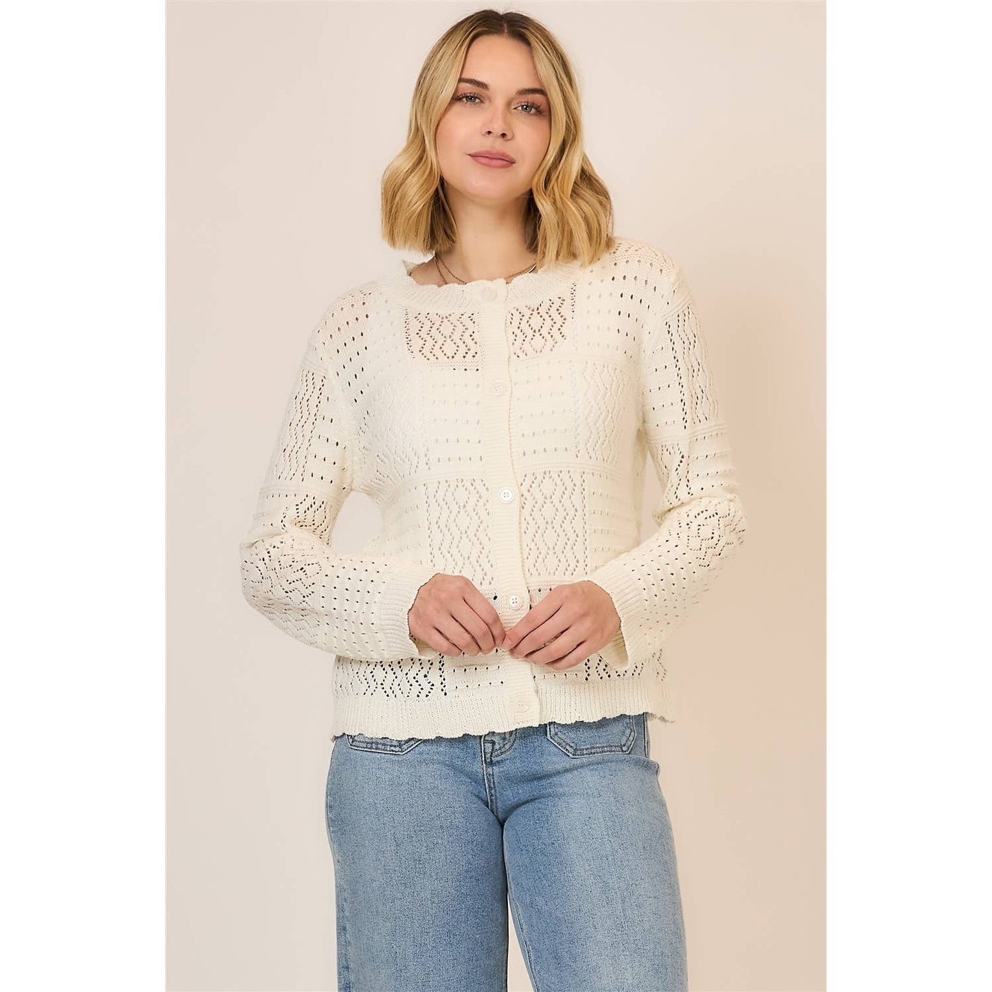 Patchwork Knit Cardigan