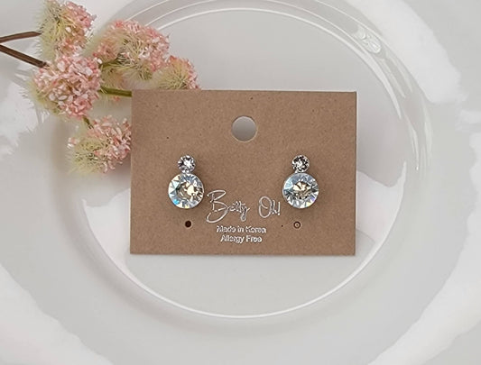 2 stone silver earrings