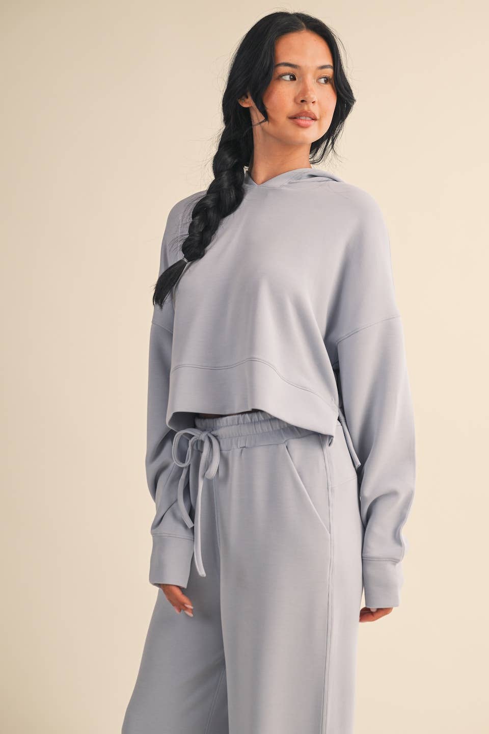 Super Soft Air Scuba Oversized Crop Hoodie