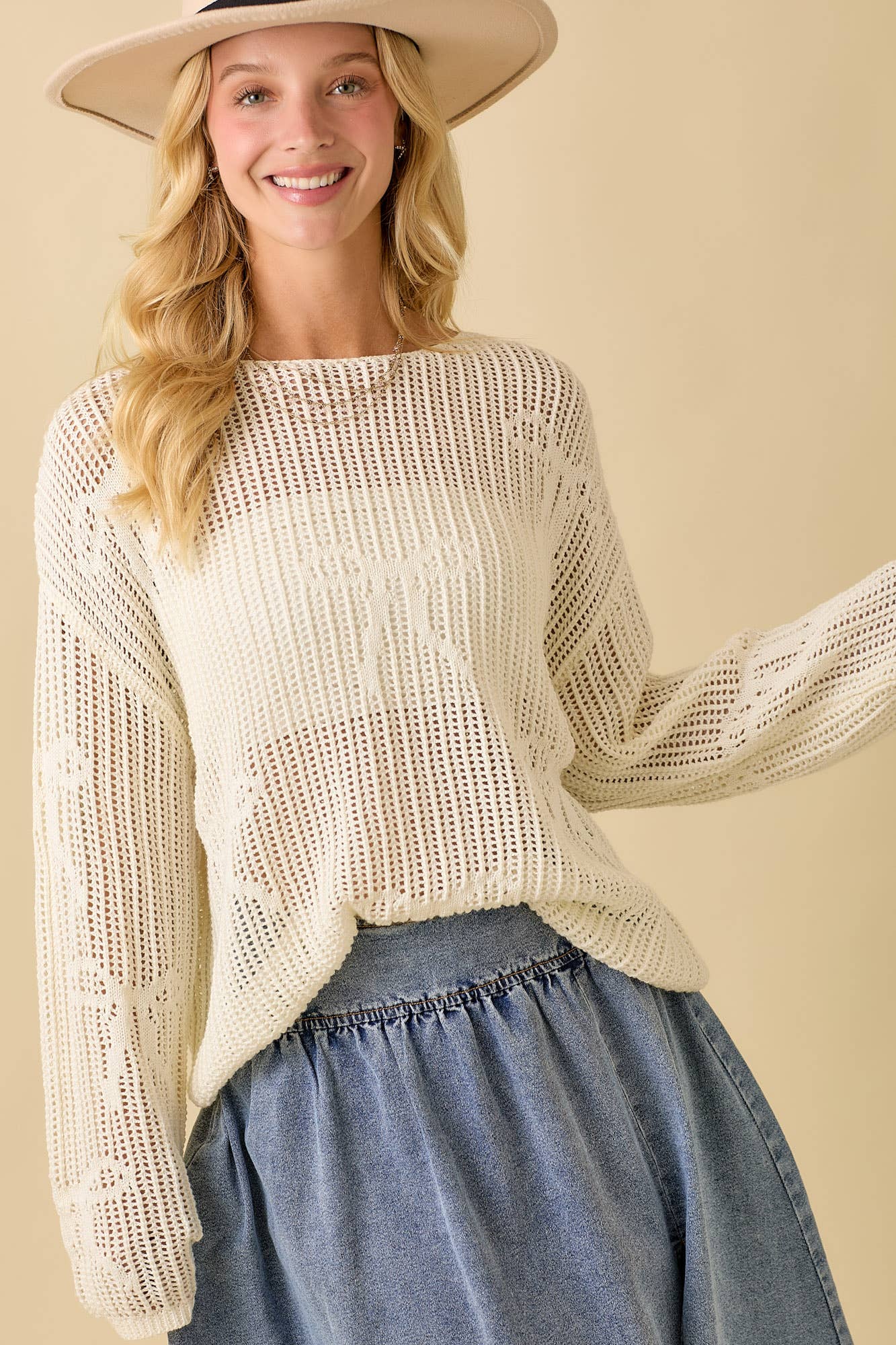 Boat Neck Crochet Bow Top