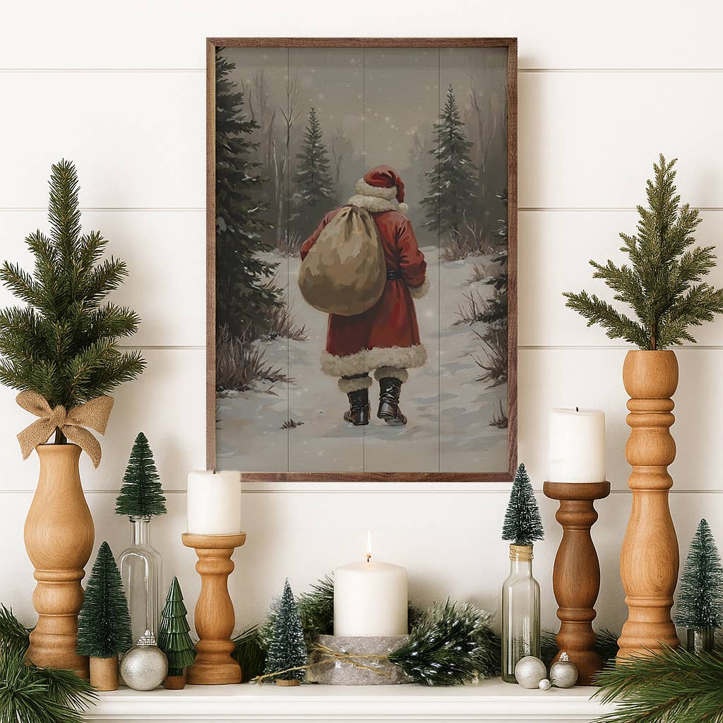 Santa Claus Walking In Timber