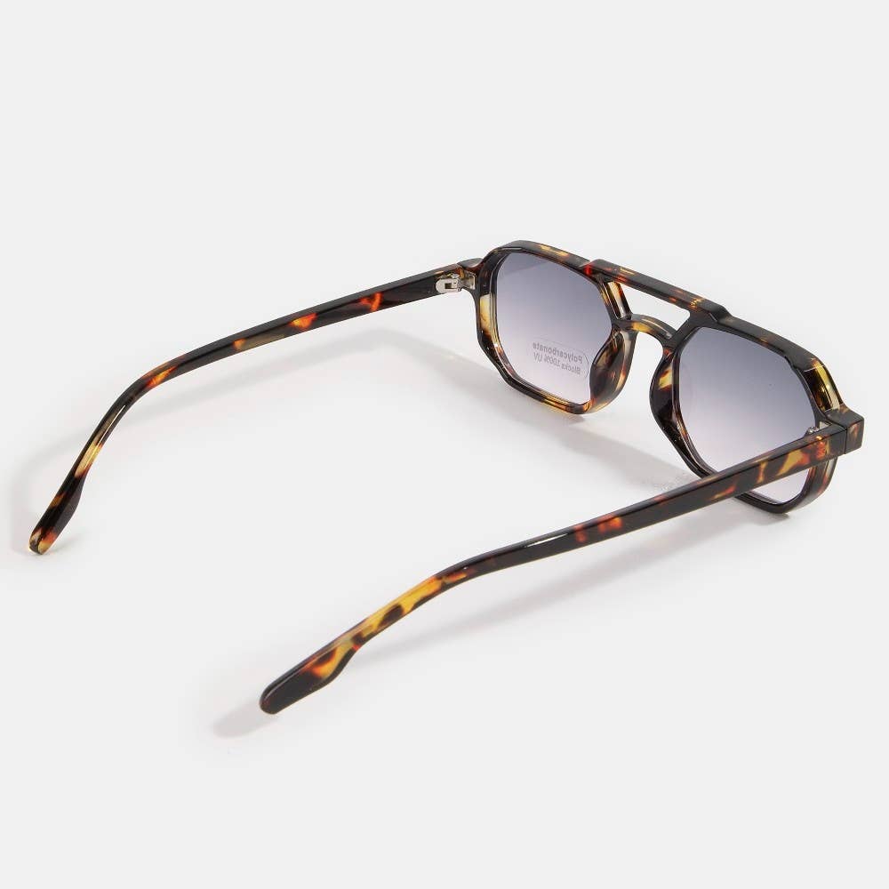 Double Bridge Aviator Polycarbonate Sunglasses Set