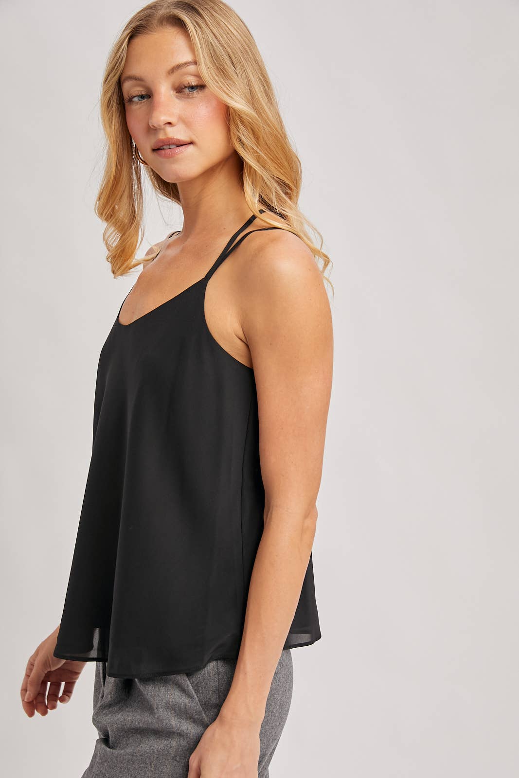 SATIN CRISSCROSS BACK STRAPS SCOOP NECK CAMI - EASTER DAY