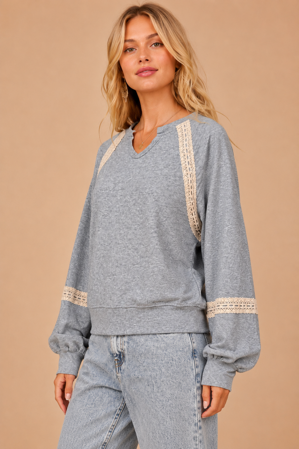 The Colette Lace-Trimmed Sweatshirt