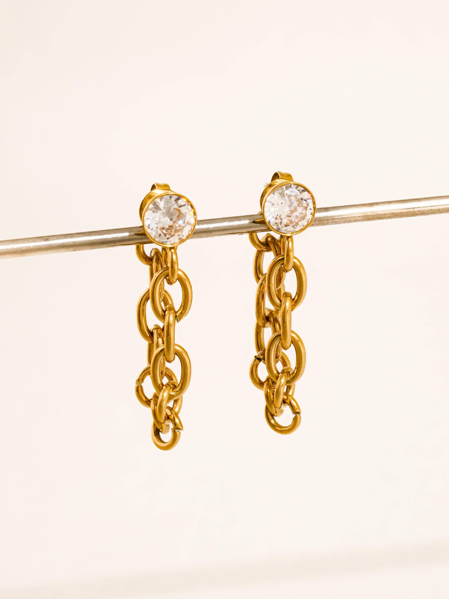 Jazlynn 18K Gold Chain Drop Earrings