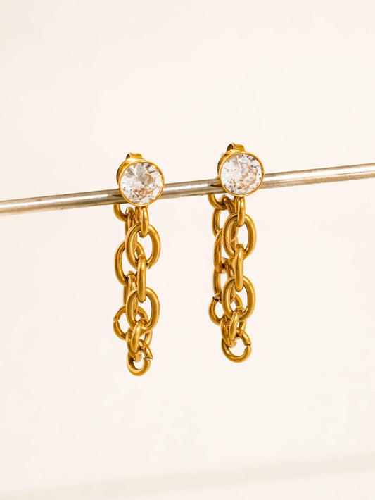 Jazlynn 18K Gold Chain Drop Earrings