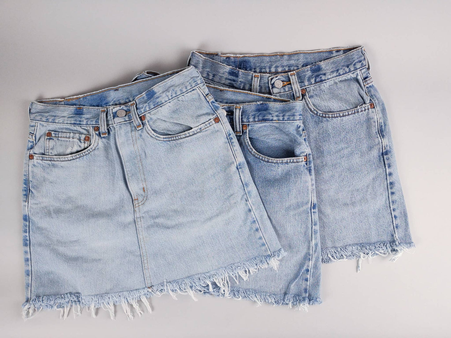 Mid-Rise Upcycled Denim Mini-Skirt, Original