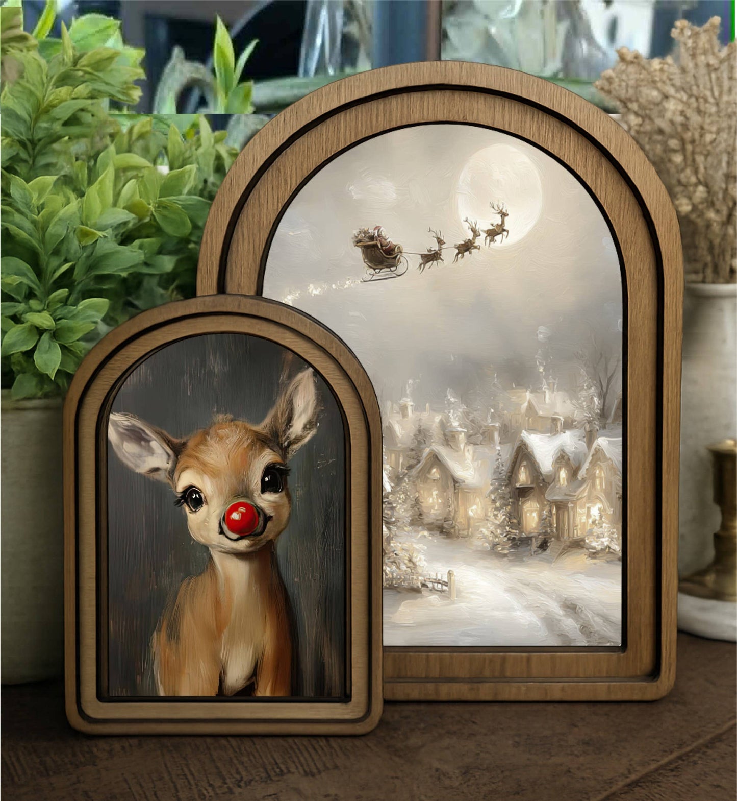 Reindeer Flying Arched Sign