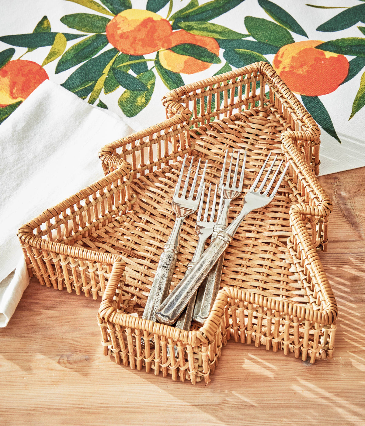 Christmas Rattan Tree Tray