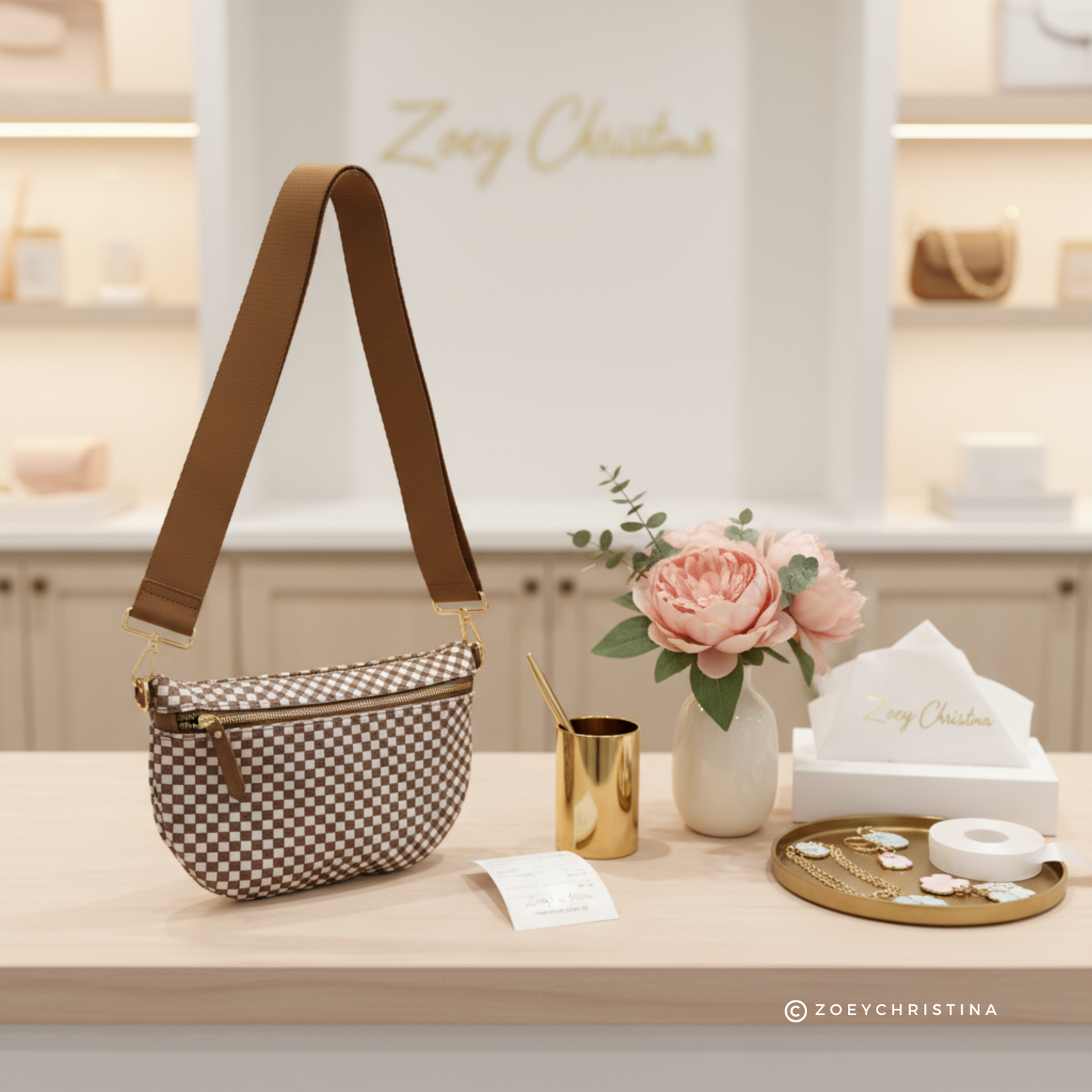 Checker Crossbody Bag