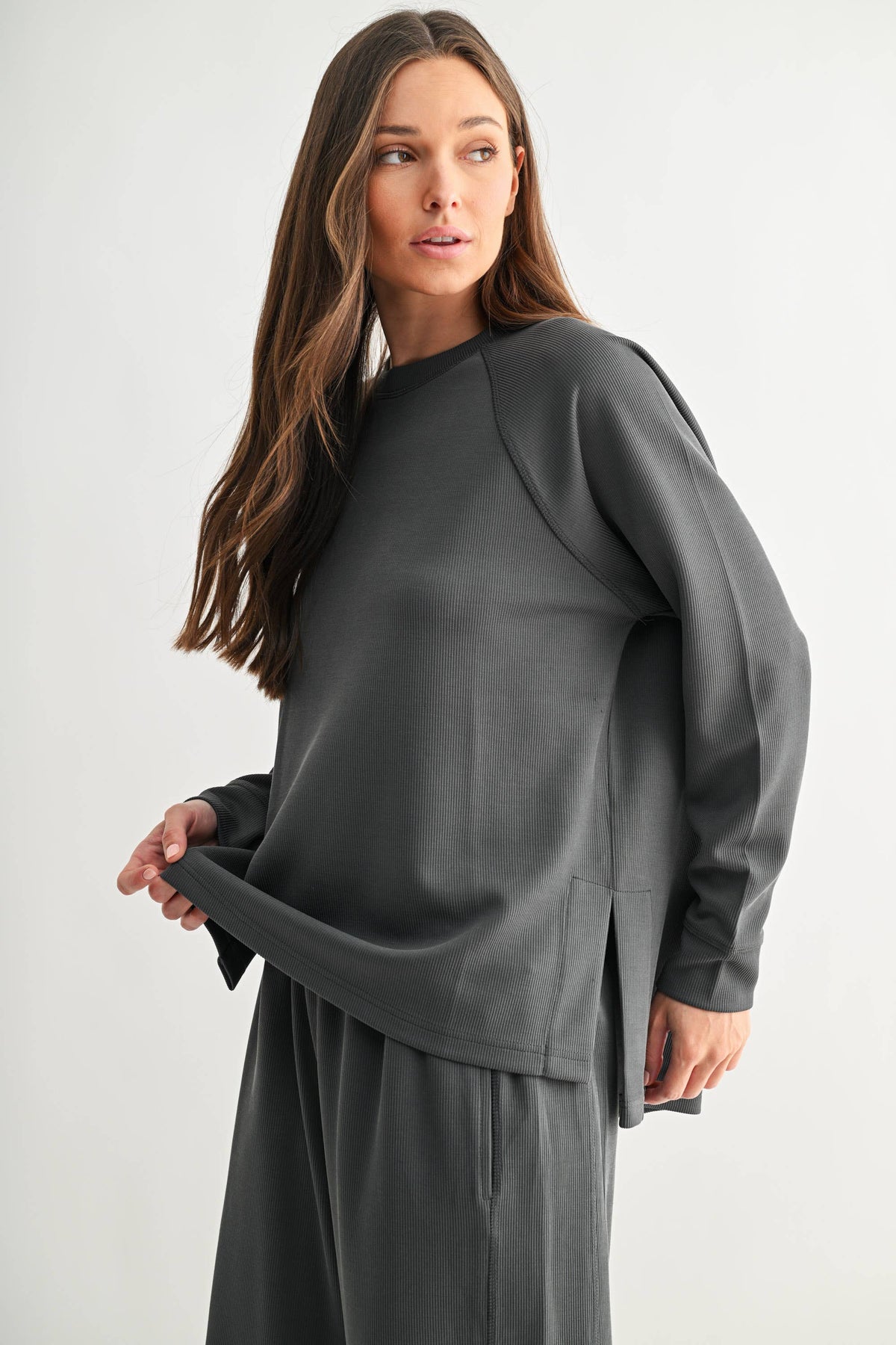 Luxe Sand Raglan Top