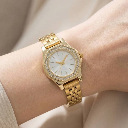 Pave Trim Octagonal Watch