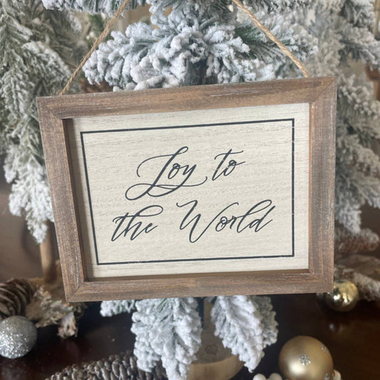Joy World White Wash Christmas Ornie