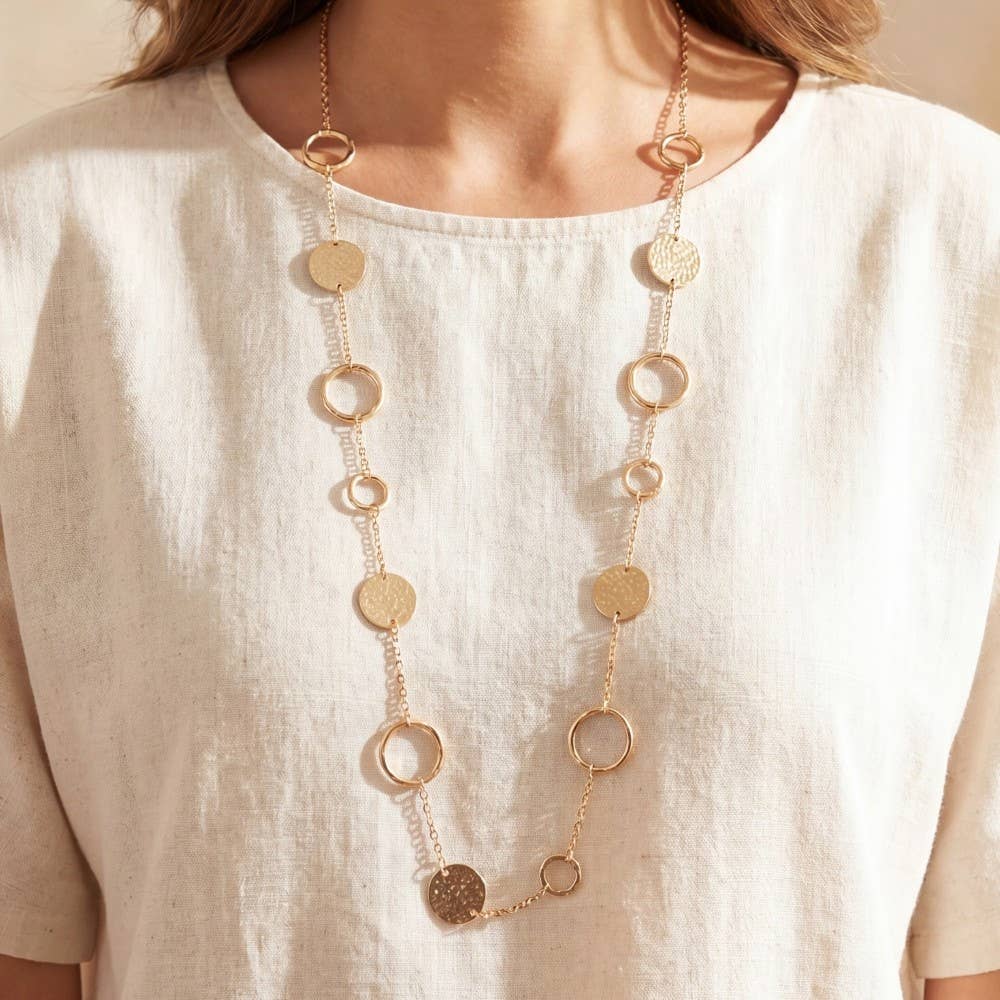 Hammered Disc Necklace