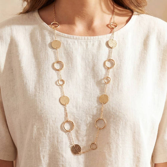 Hammered Disc Necklace