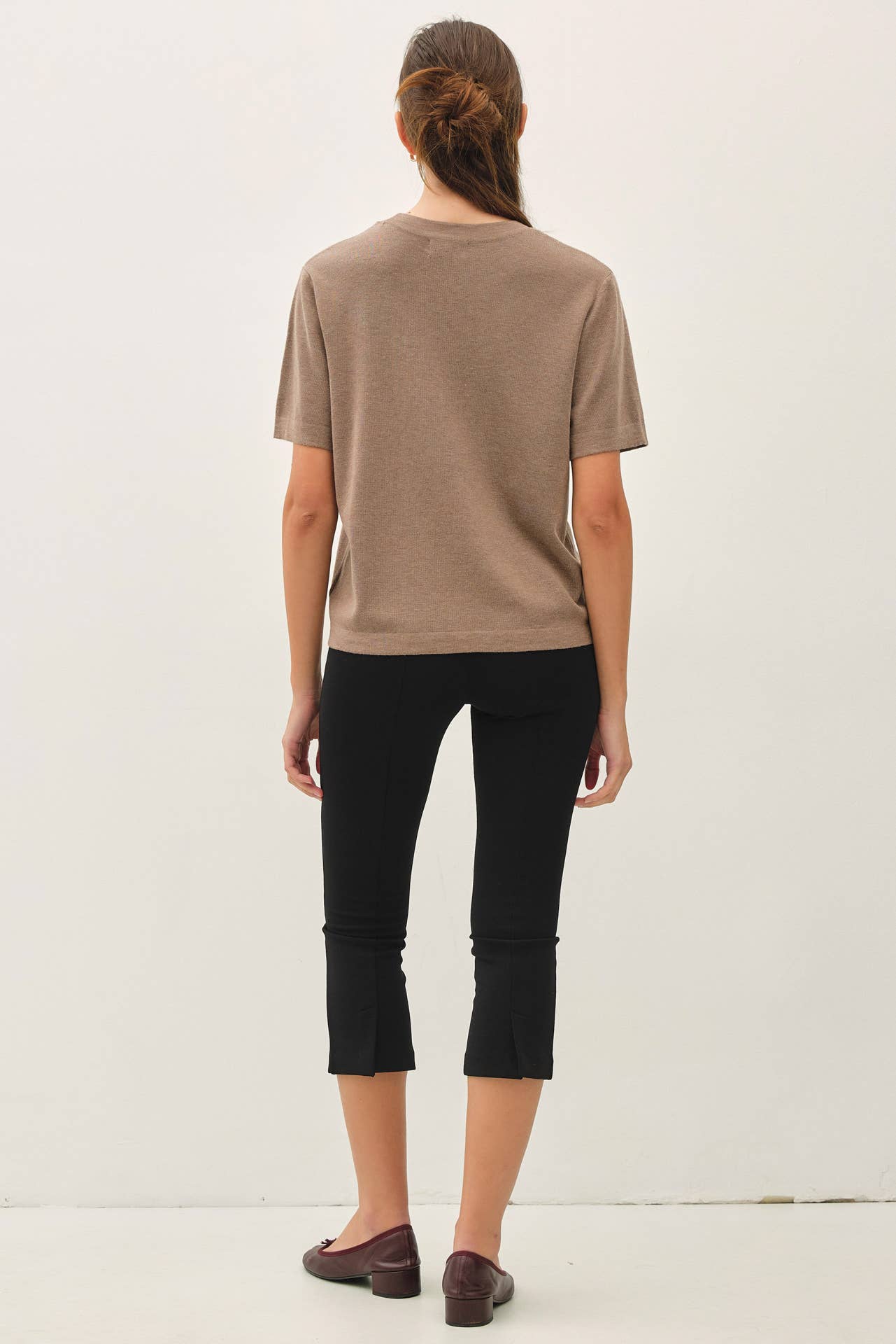 CASHMERE BLENDED SHORT SLEEVE SWEATER
