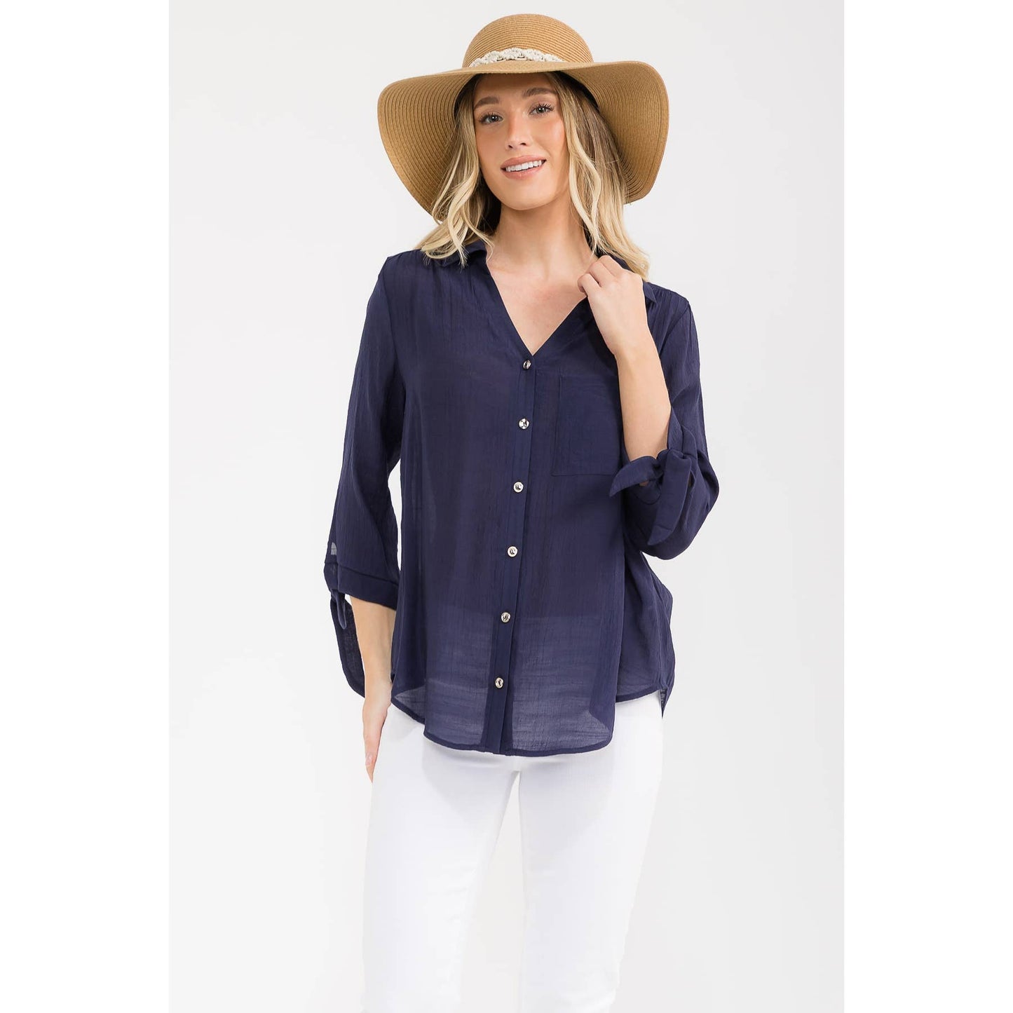 Papaya Gauze Top