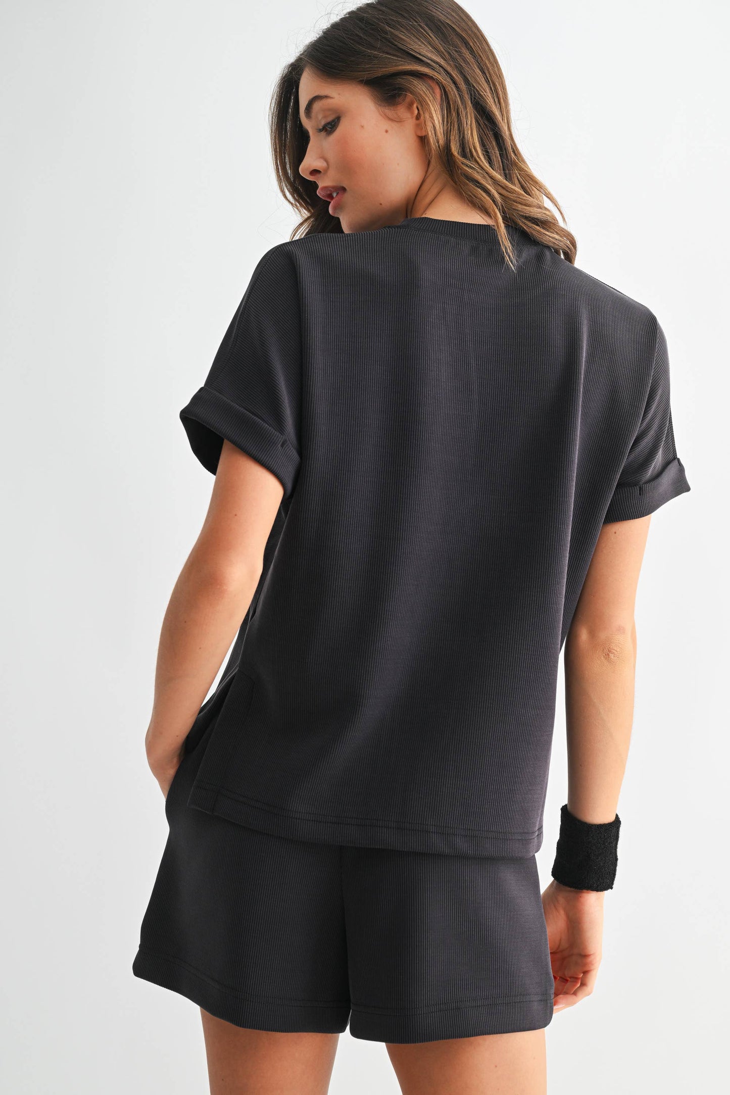 Luxe Sand Wash Rib Lounge Tee