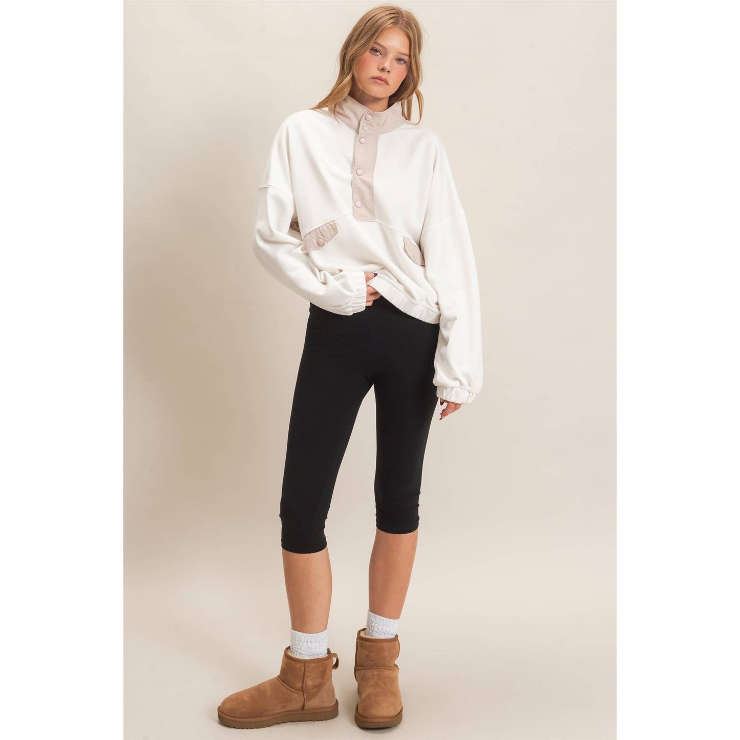 Oh Snap Contrast Pullover