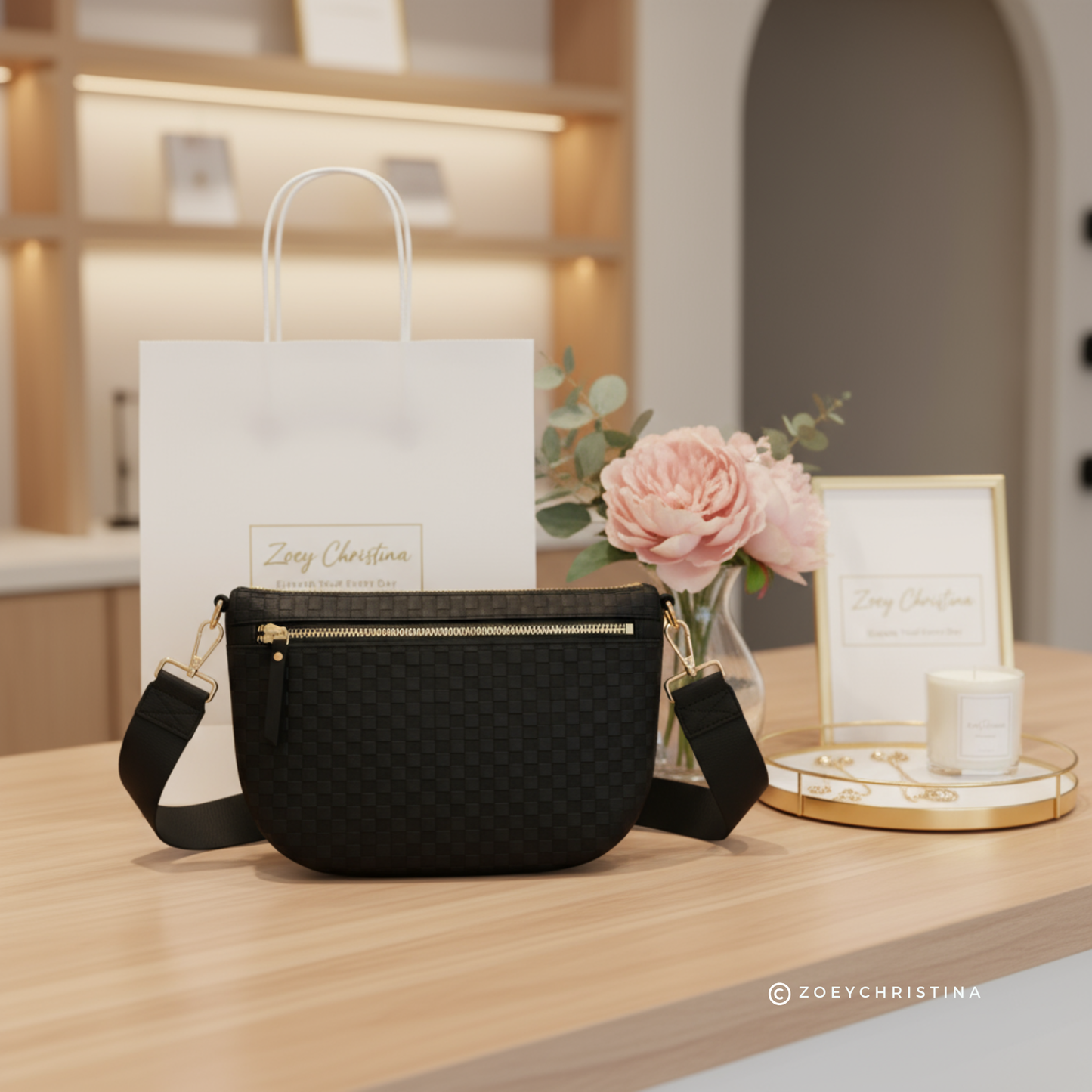Checker Crossbody Bag