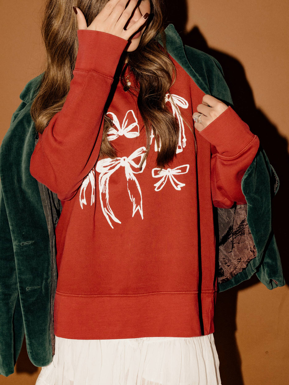 Bows Red Hi-Dive Oversized Crew