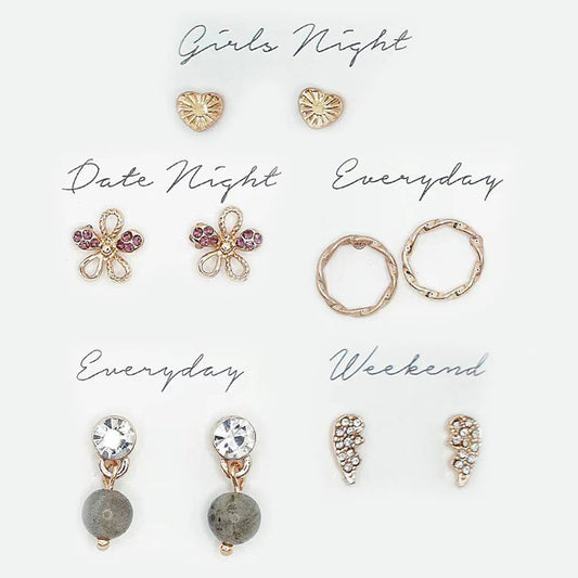 GRY Stud Earrings Set with Gift Box