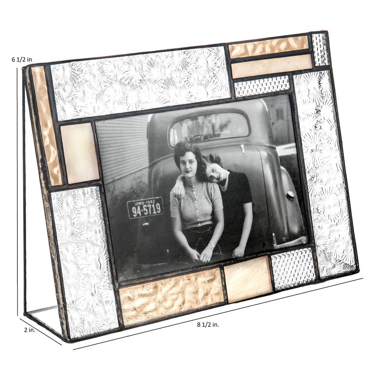 Peach, Ivory and Clear Vintage Glass Frame Series