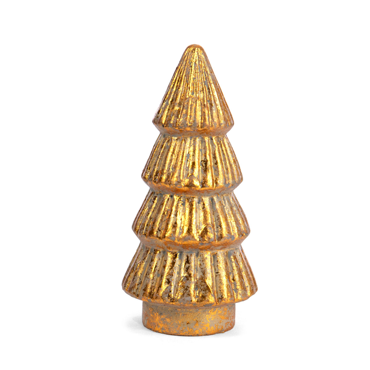 Gold Cement Christmas Tree Figurine