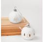 Asst White LED Ball Ornaments w/Trees