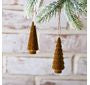 Asst Mini Gold Velvet Tree Ornaments