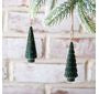 Asst Mini Green Velvet Tree Ornaments
