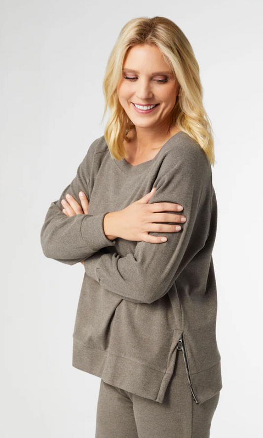 Weekend Brushed Side Zip Sweatshirt