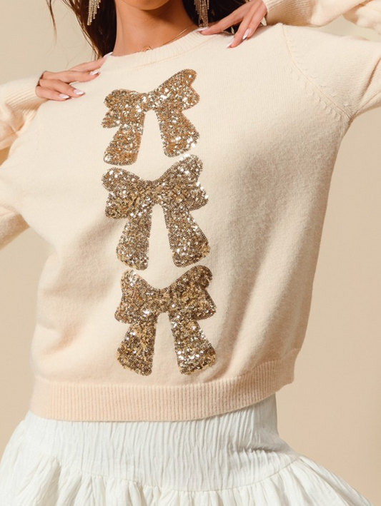Bows N Bling Pullover Sweater