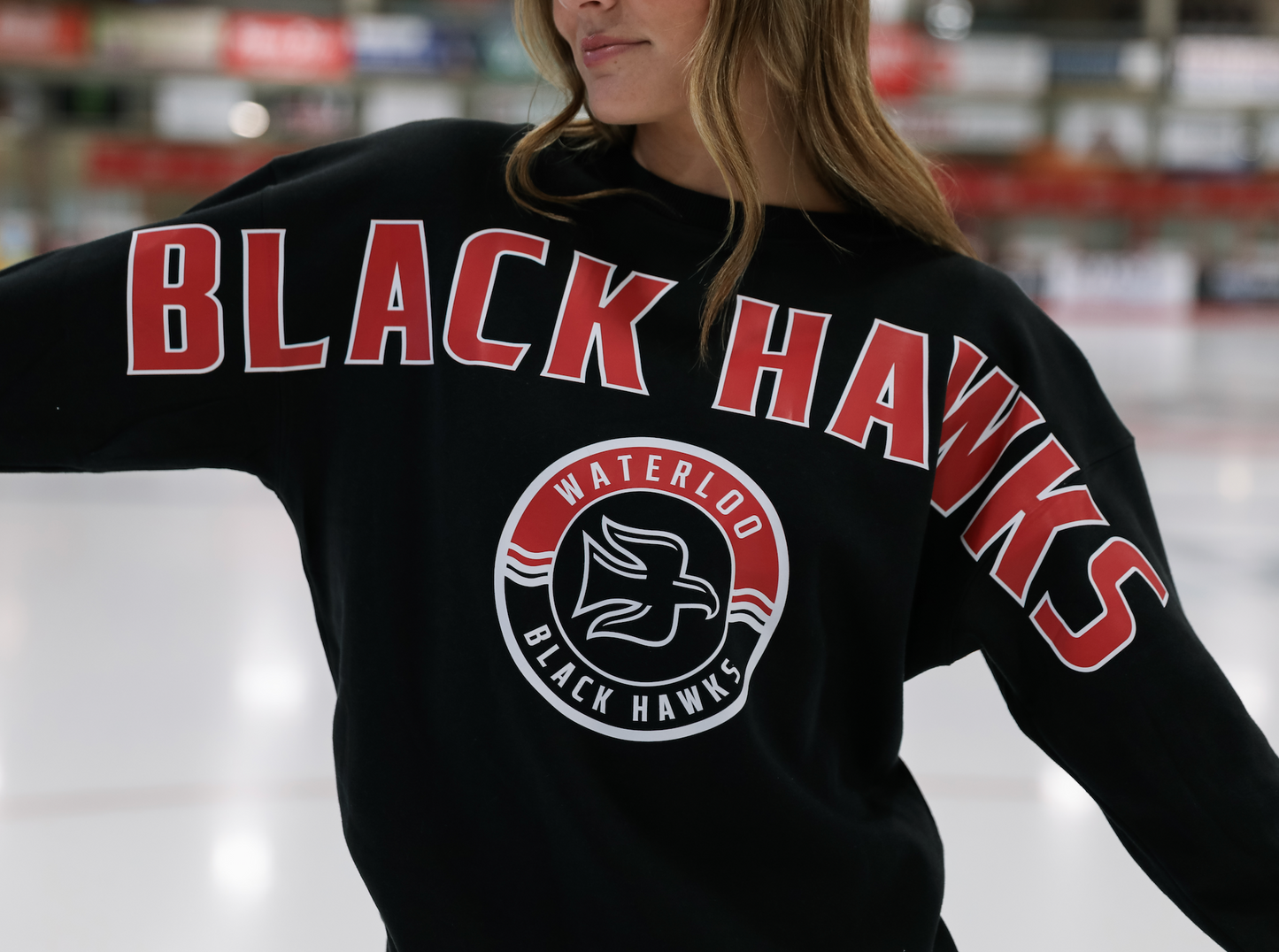 Oversized Black Hawks Crew