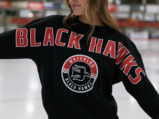 Oversized Black Hawks Crew