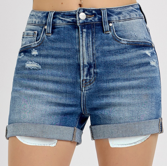 Reach for the Stars Rolled High Rise Shorts