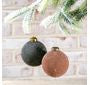 Asst Tan & Green Glitter Ornaments