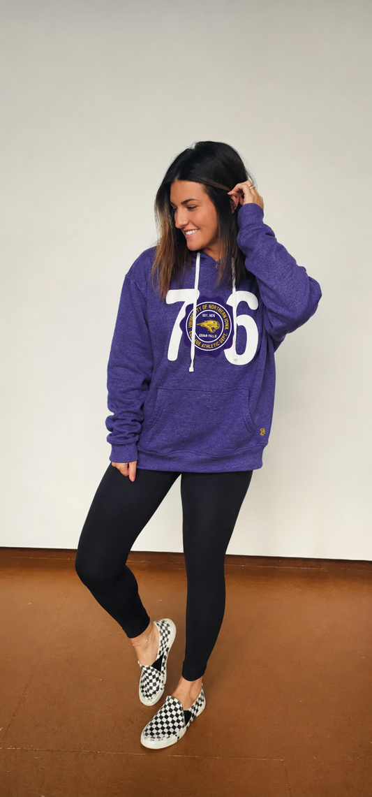 UNI Heathered Purple University Hoodie