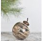Vintage Gold Striped Ornament 3in