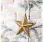 Wooden Gold Star Ornament
